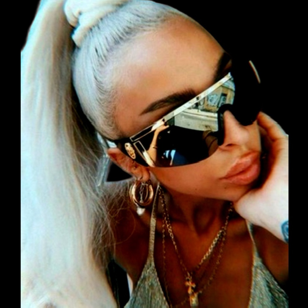 Versace Tribute Shield Sunglasses Mirrored XL - Picture 9 of 11